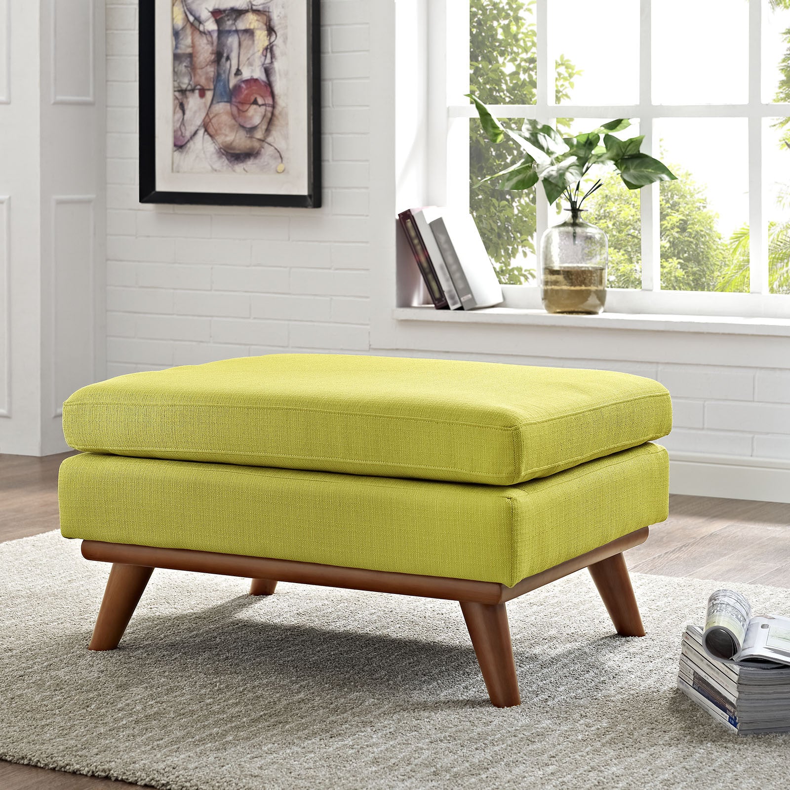 Emory Fabric Ottoman Wheatgrass