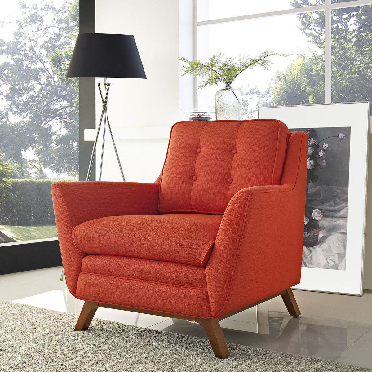 Beowulf Fabric Armchair Atomic Red
