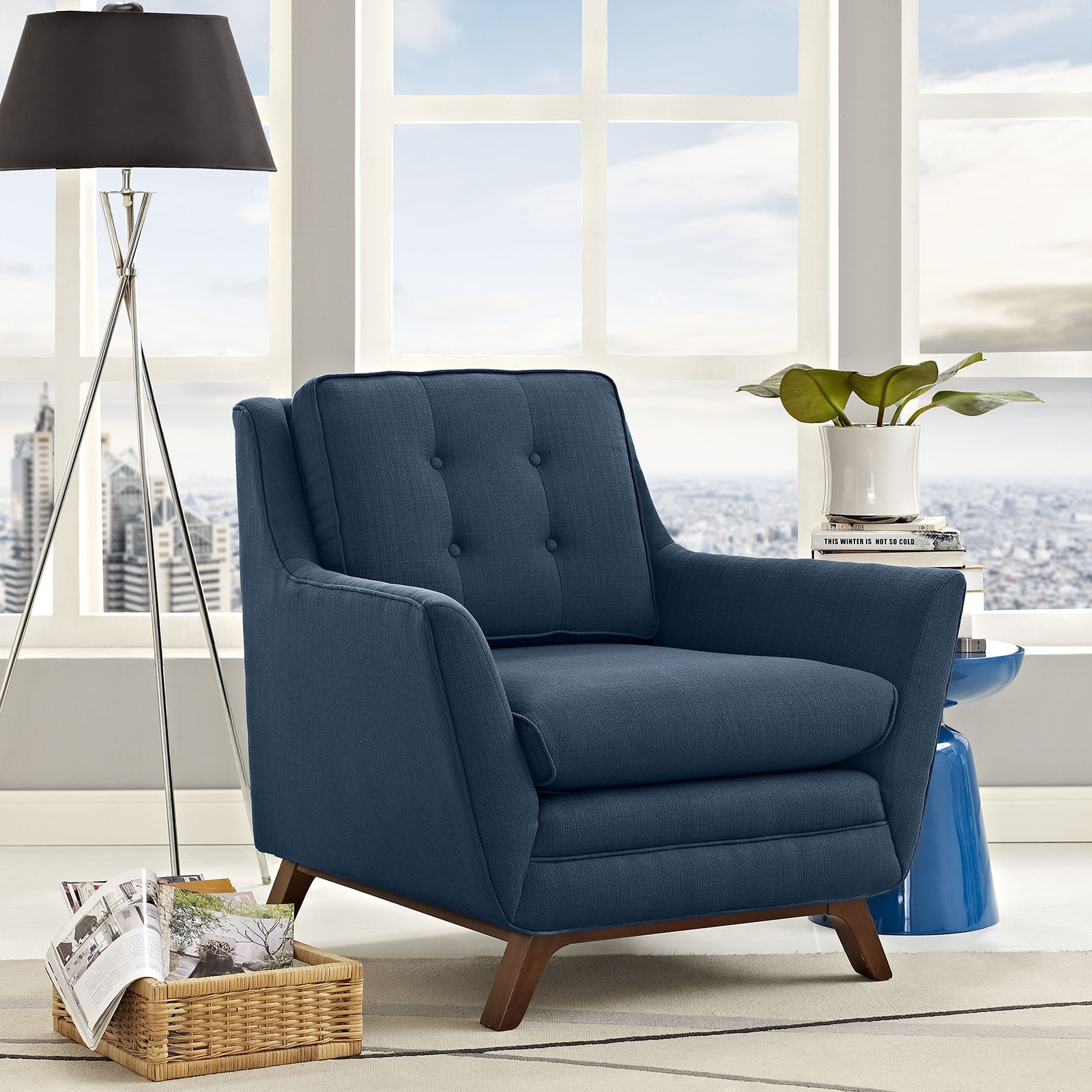 Beowulf Fabric Armchair Azure