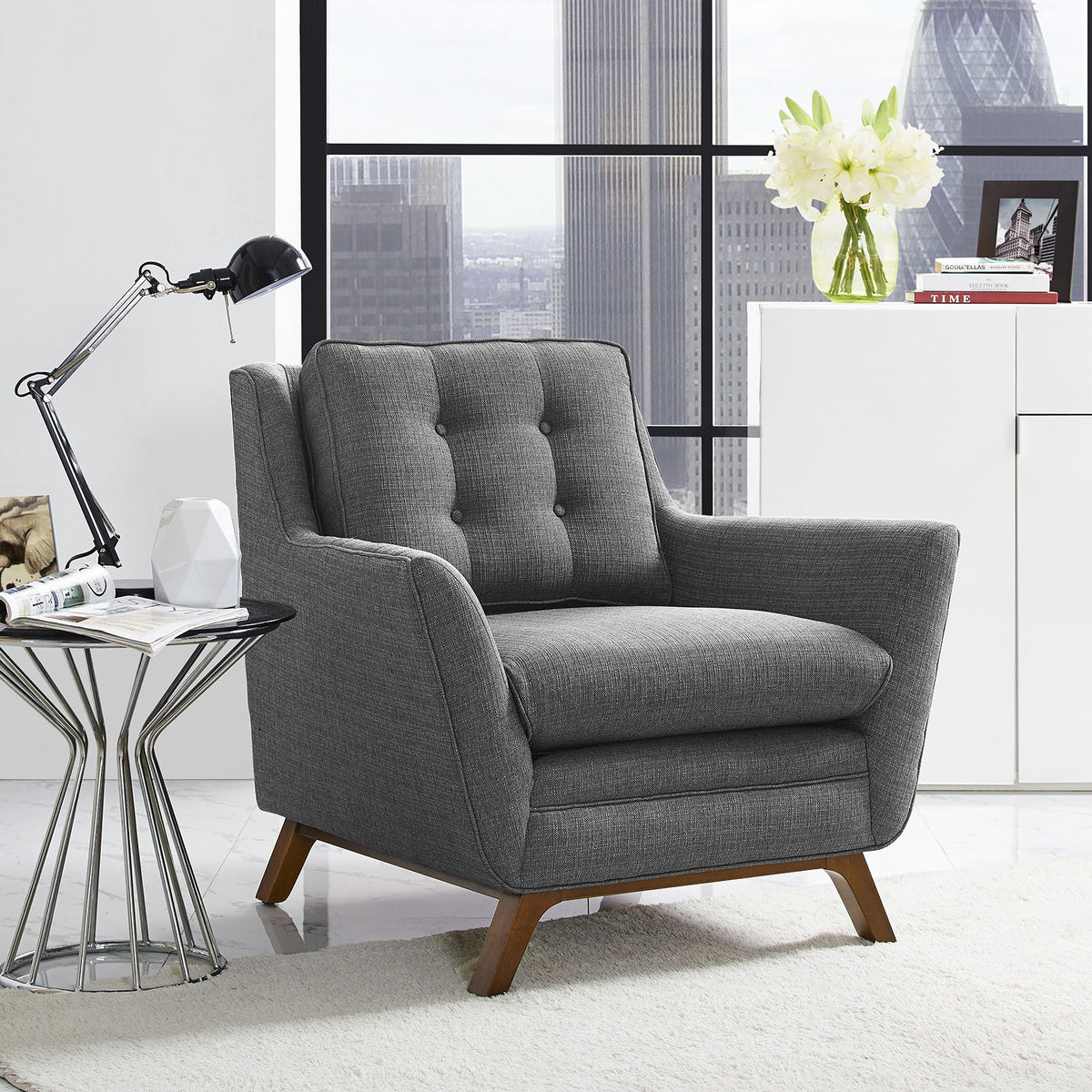 Beowulf Fabric Armchair Gray