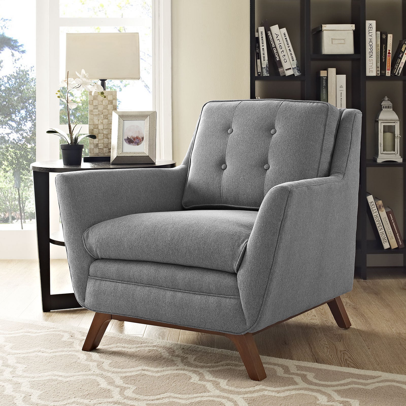 Beowulf Fabric Armchair Expectation Gray