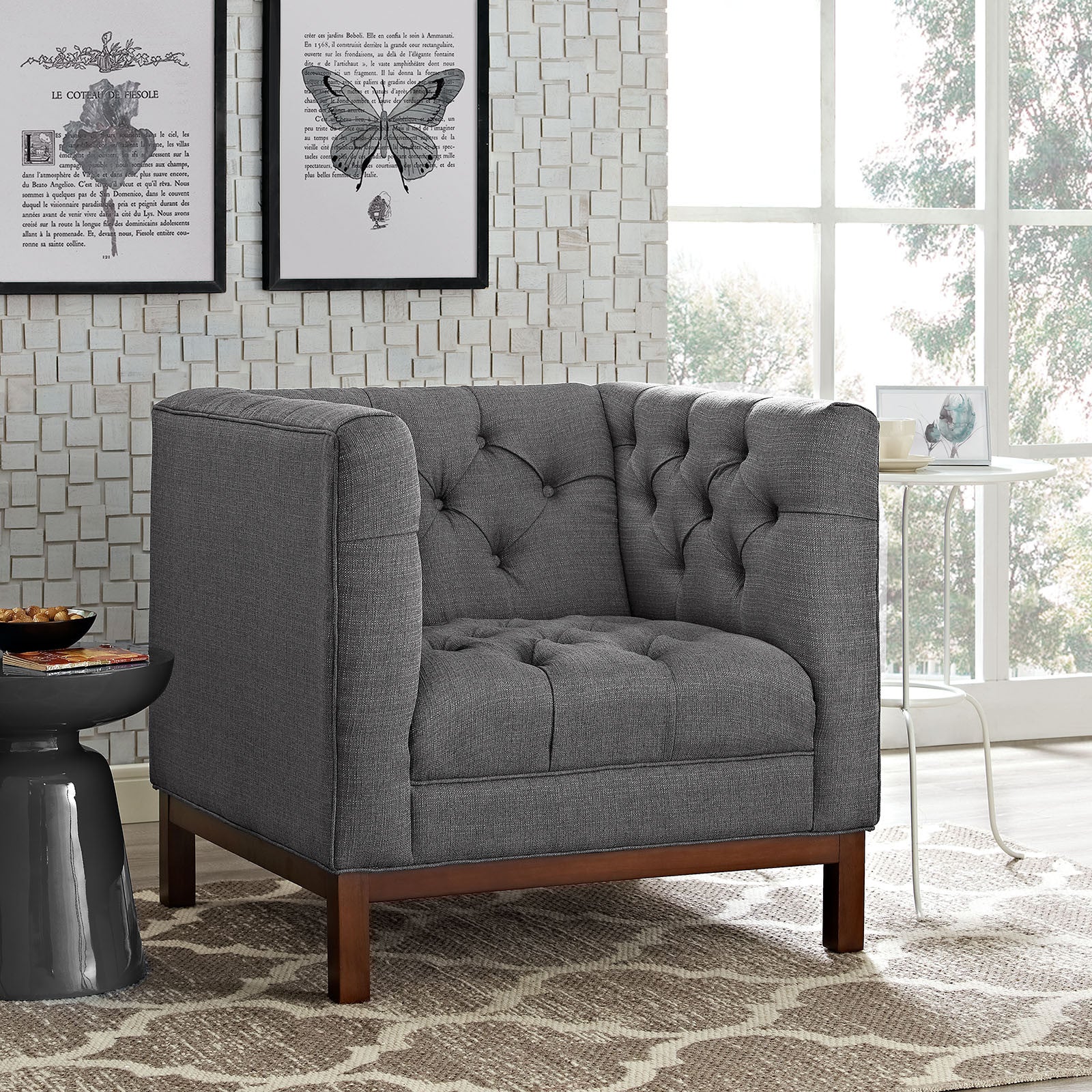 Paramour Fabric Armchair Gray