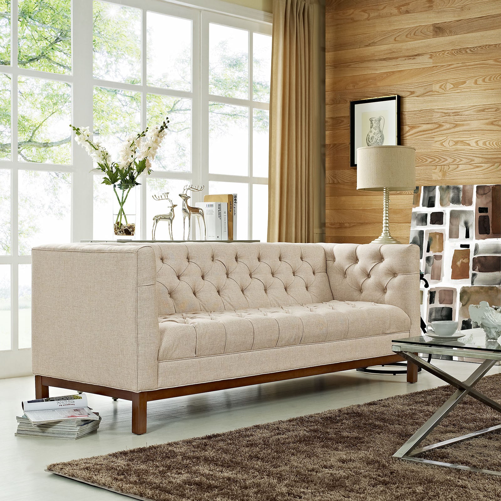 Paramour Fabric Sofa Beige
