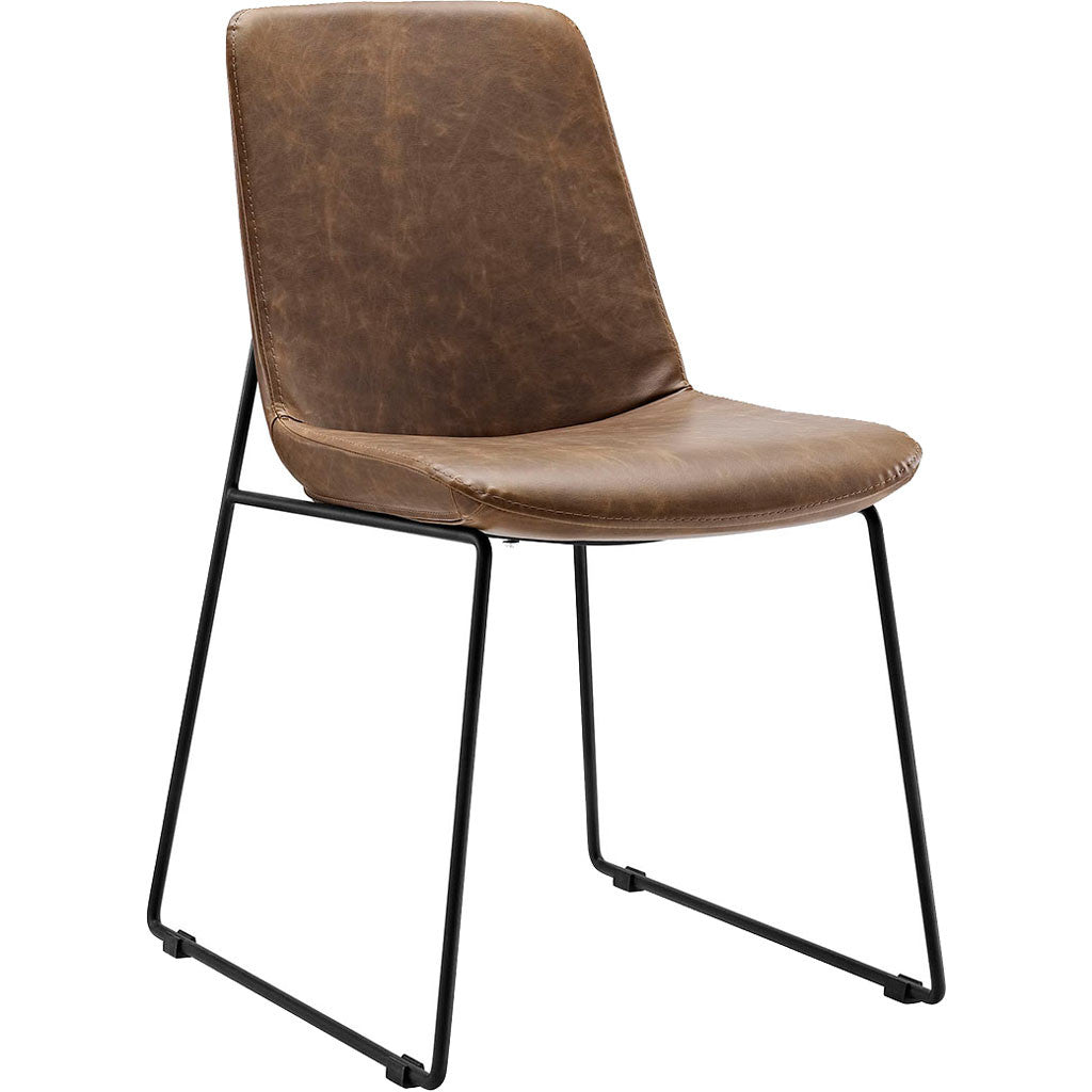 Invitation Dining Vinyl Side Chair Brown