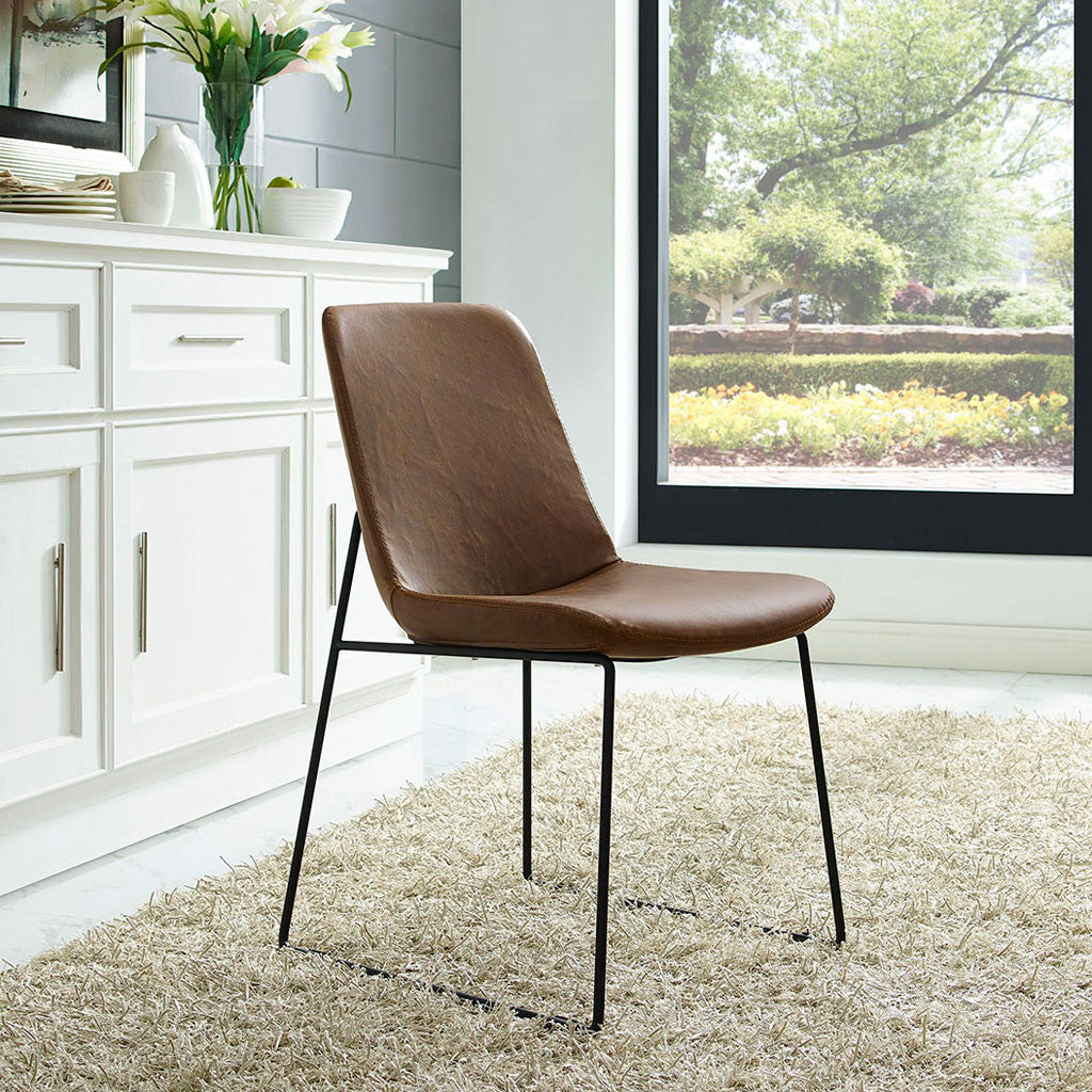 Invitation Dining Vinyl Side Chair Brown