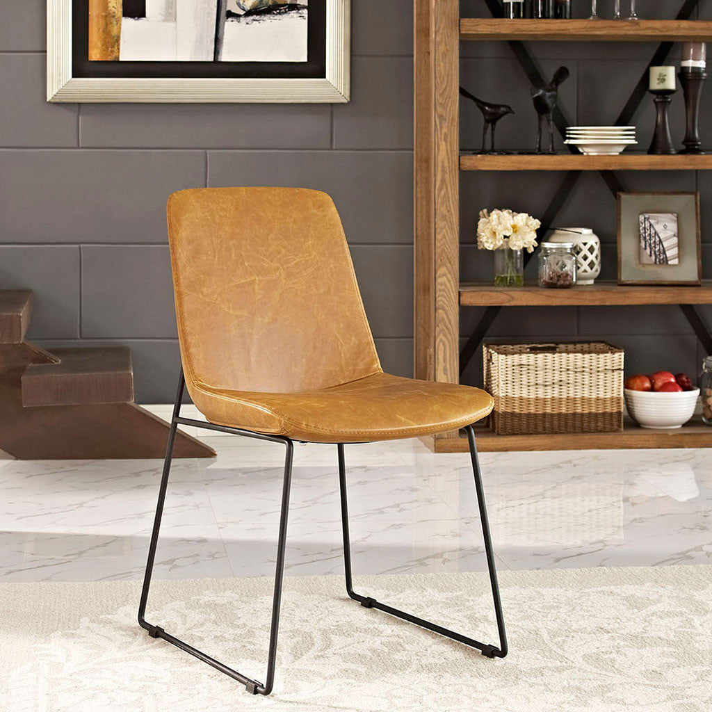 Invitation Dining Vinyl Side Chair Tan