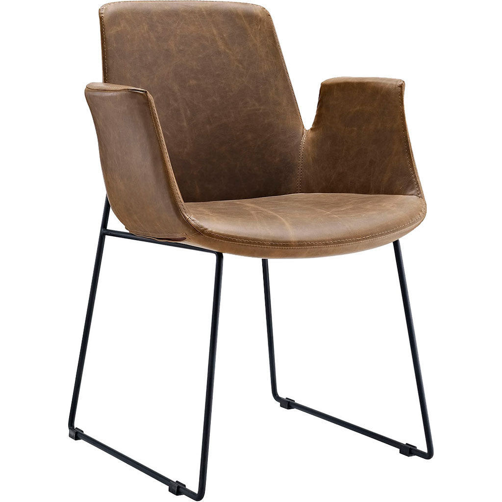 Attention Dining Leather Armchair Brown