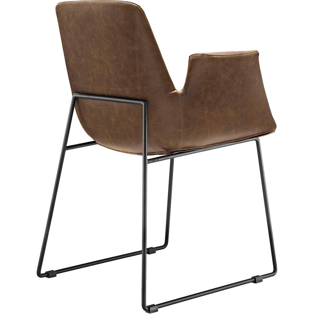 Attention Dining Leather Armchair Brown
