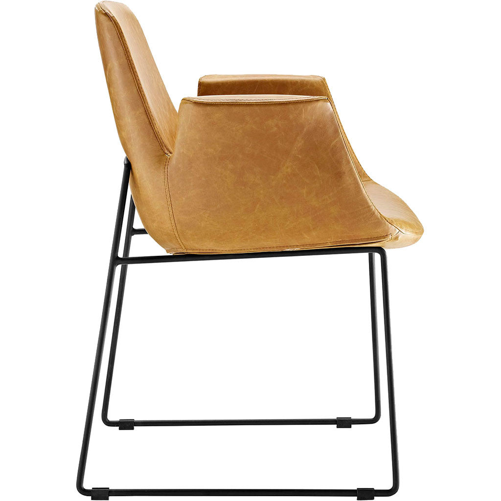 Attention Dining Leather Armchair Tan