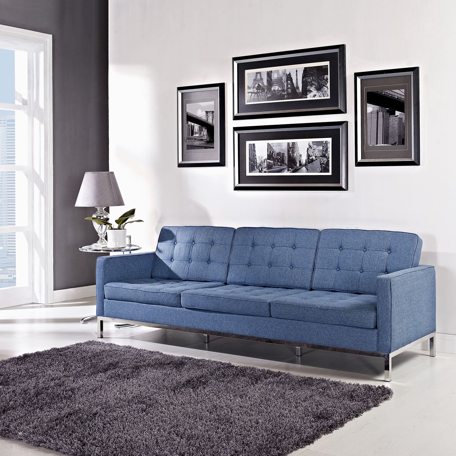 Lyte Wool Sofa Blue Tweed