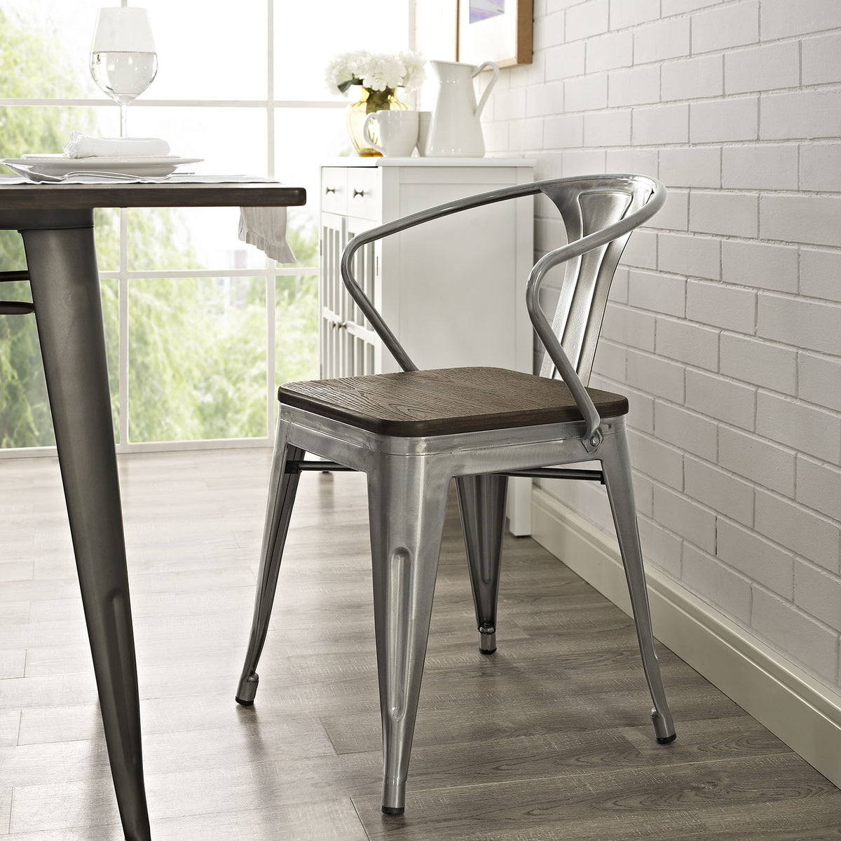 Panora Bamboo Dining Chair Gunmetal