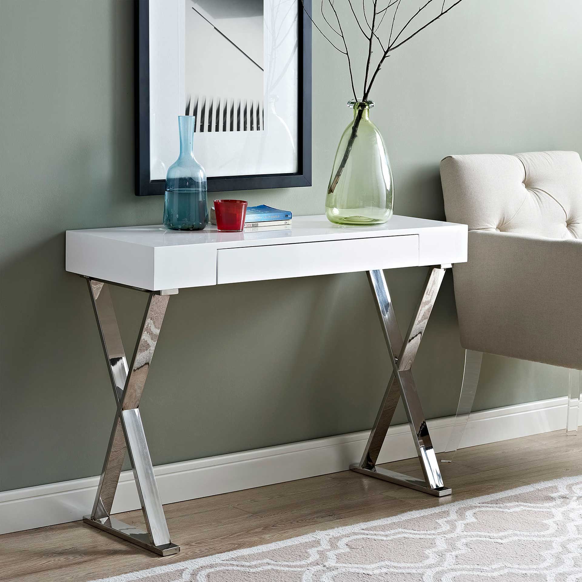 Section Console Table White