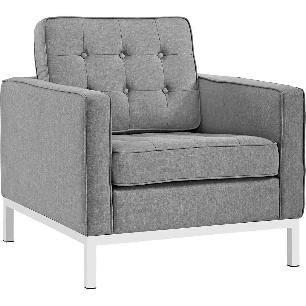 Lyte Fabric Armchair Light Gray