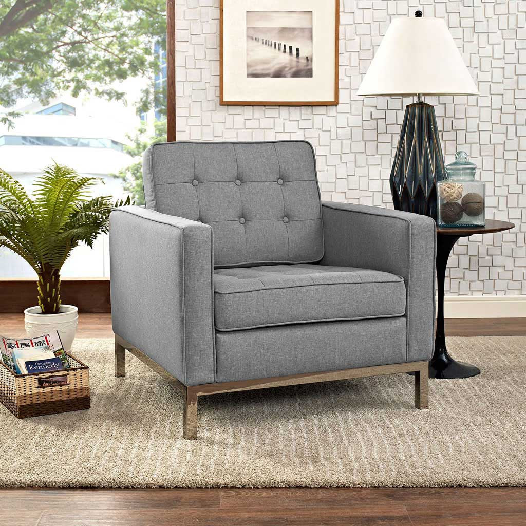 Lyte Fabric Armchair Light Gray