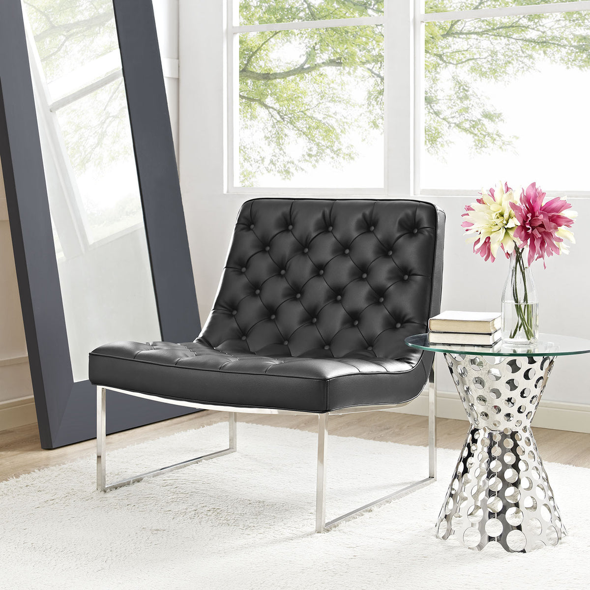 Indiana Memory Foam Lounge Chair Black