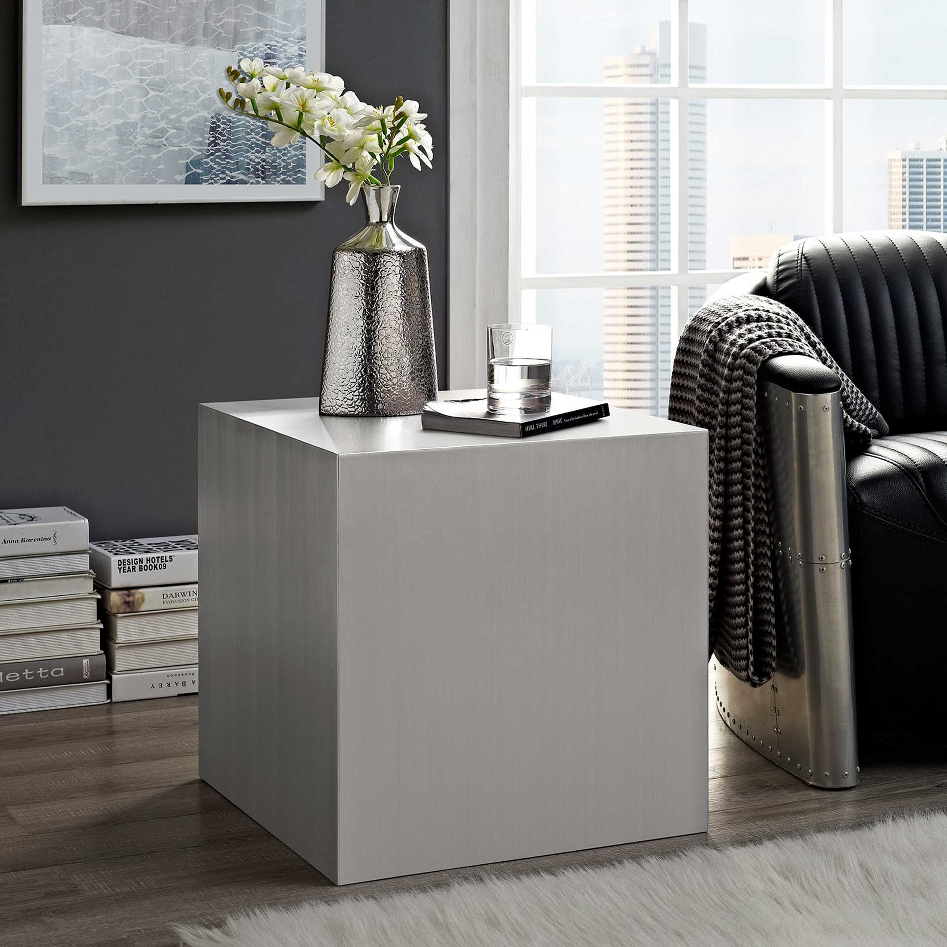 Cabin Stainless Steel Side Table Silver