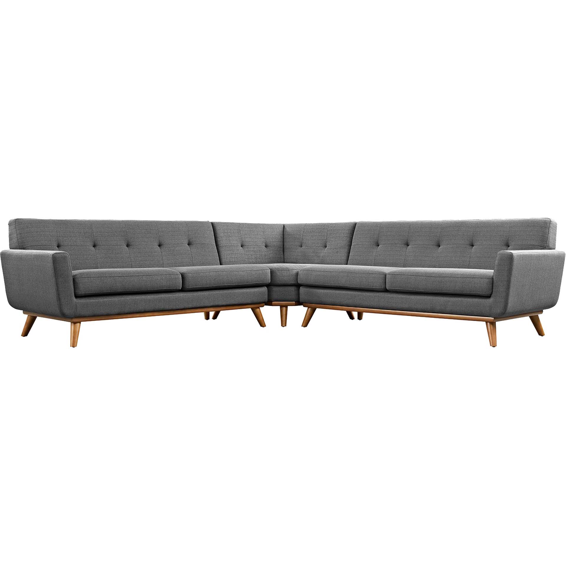 Emory L-Shaped Sectional Sofa Gray