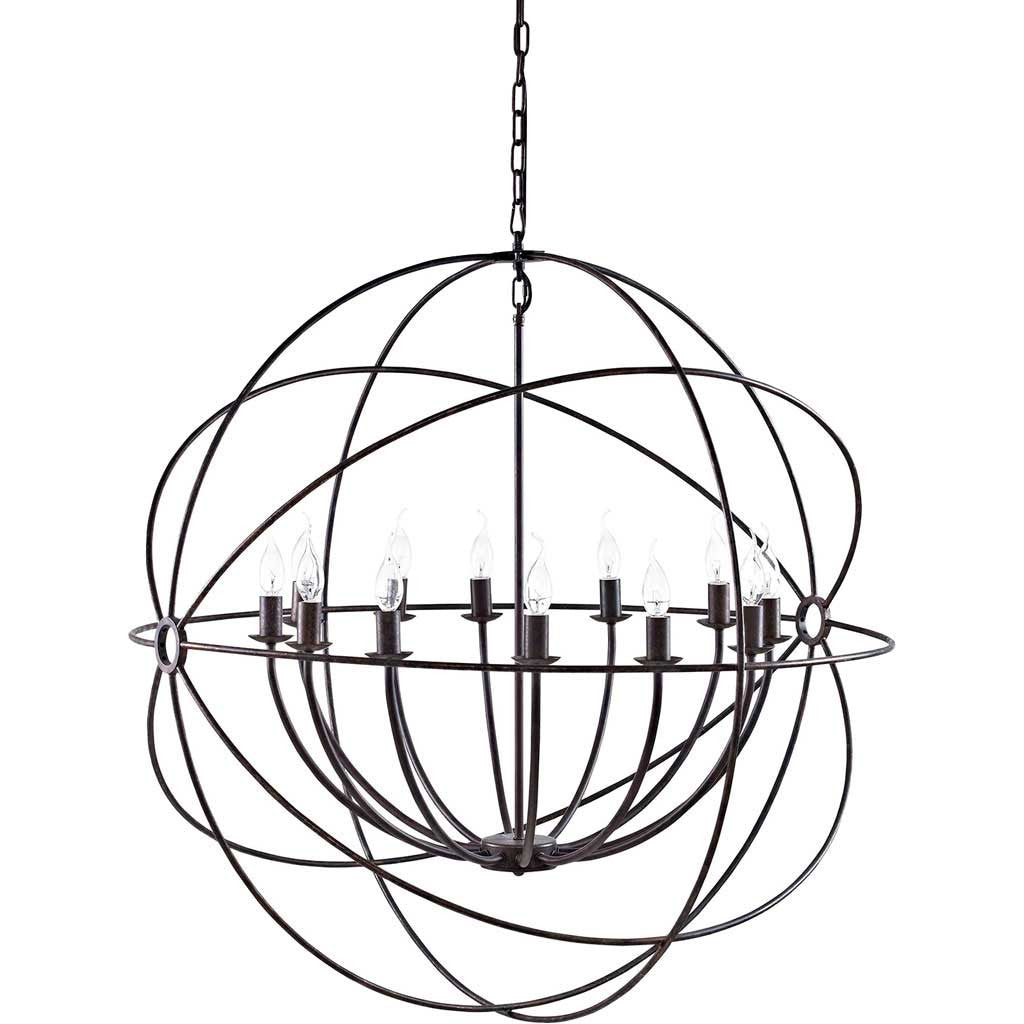 Atomic 39.5" Chandelier Brown
