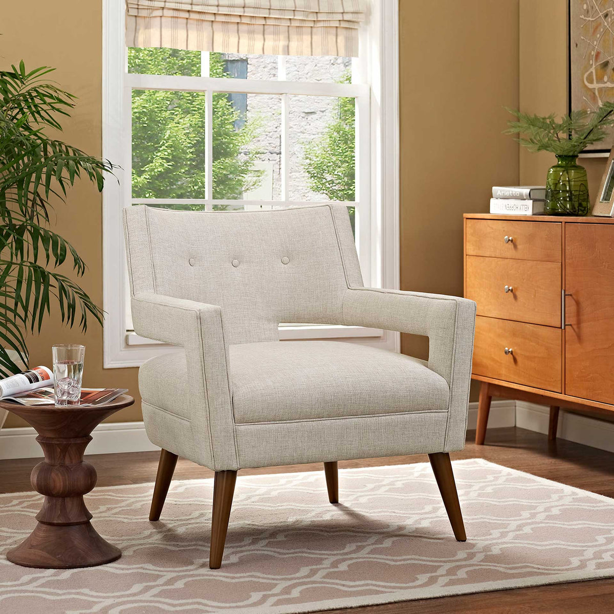 Stanley Upholstered Fabric Armchair Sand