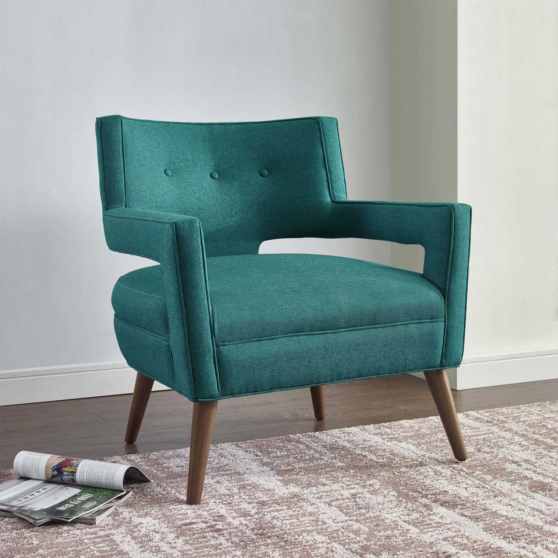 Stanley Upholstered Fabric Armchair Teal
