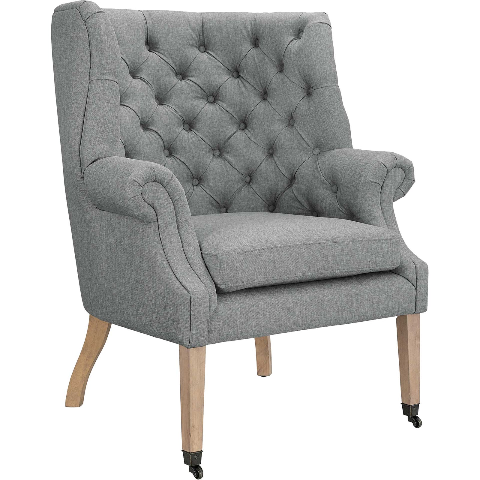 Camron Upholstered Fabric Lounge Chair Light Gray