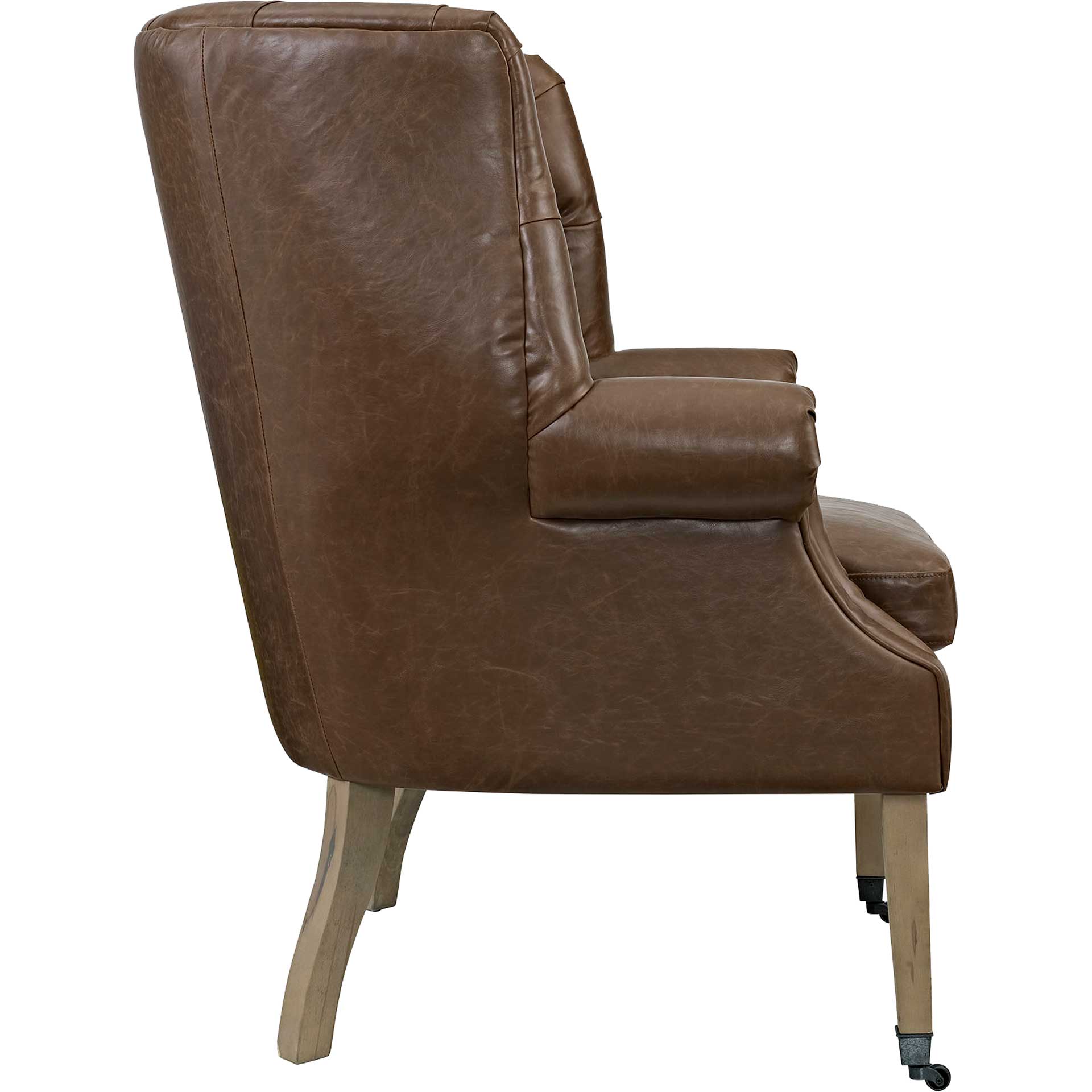 Camron Upholstered Vinyl Lounge Chair Brown