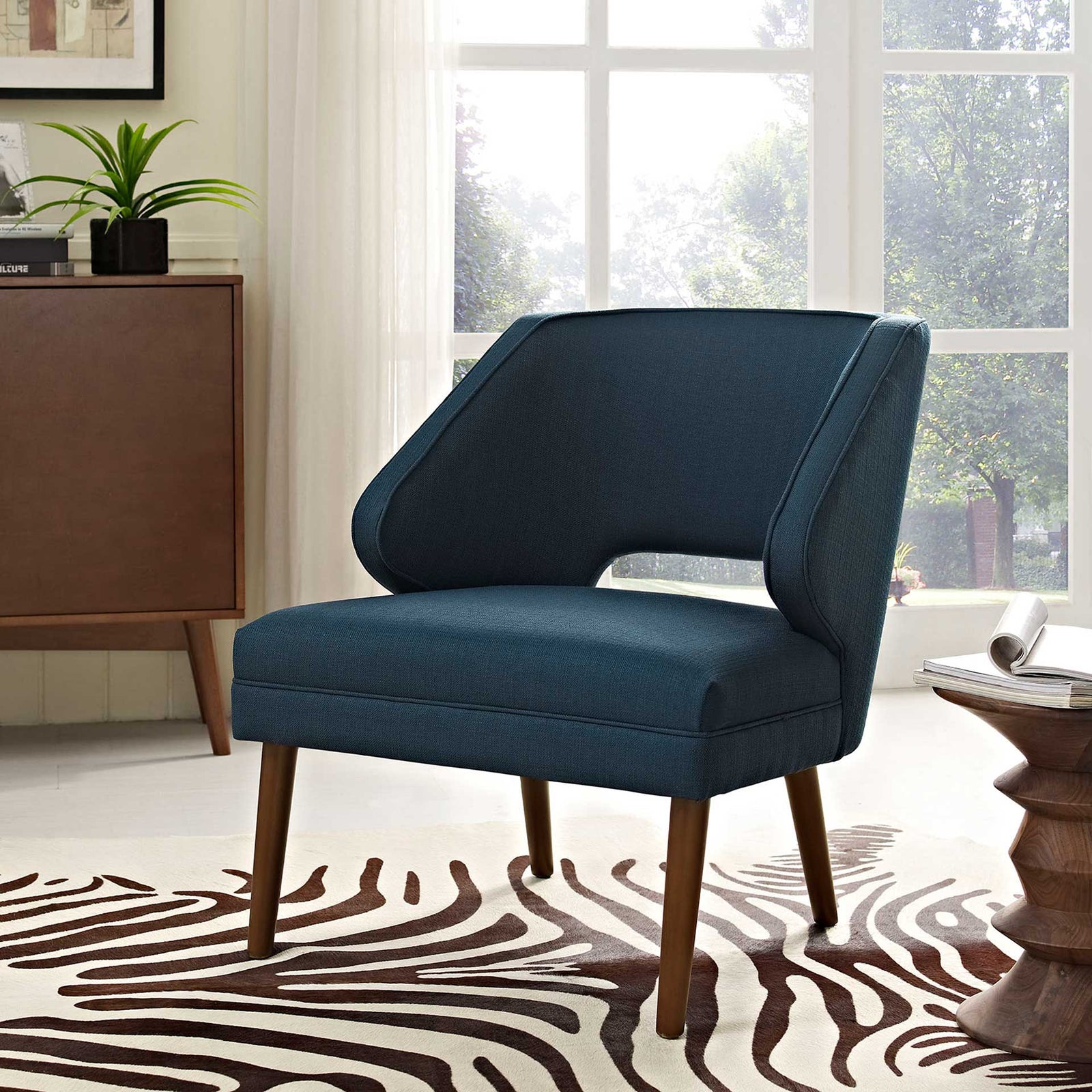 Dawson Upholstered Fabric Armchair Azure