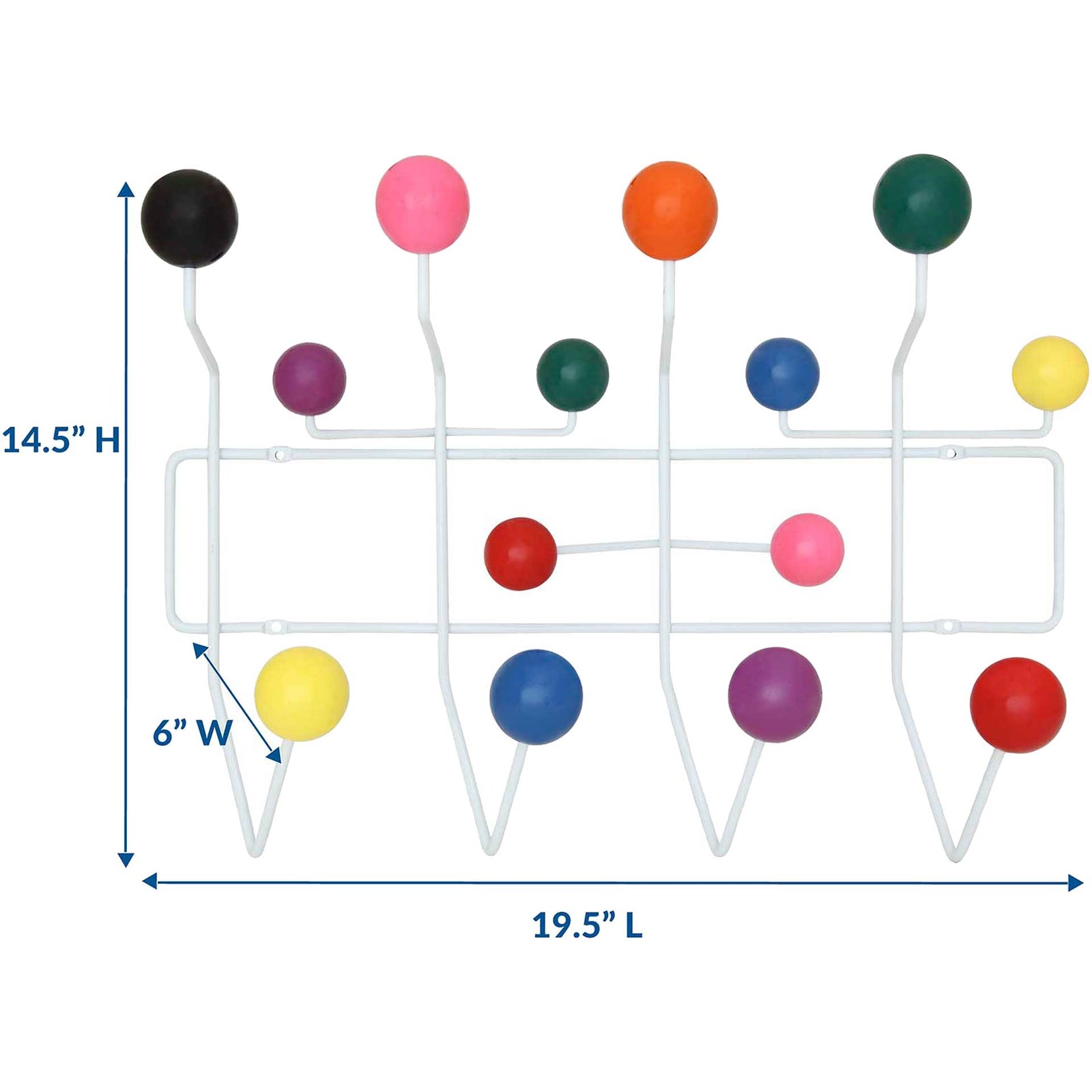 Gumball Coat Rack Multicolored