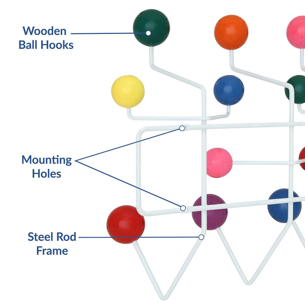 Gumball Coat Rack Multicolored
