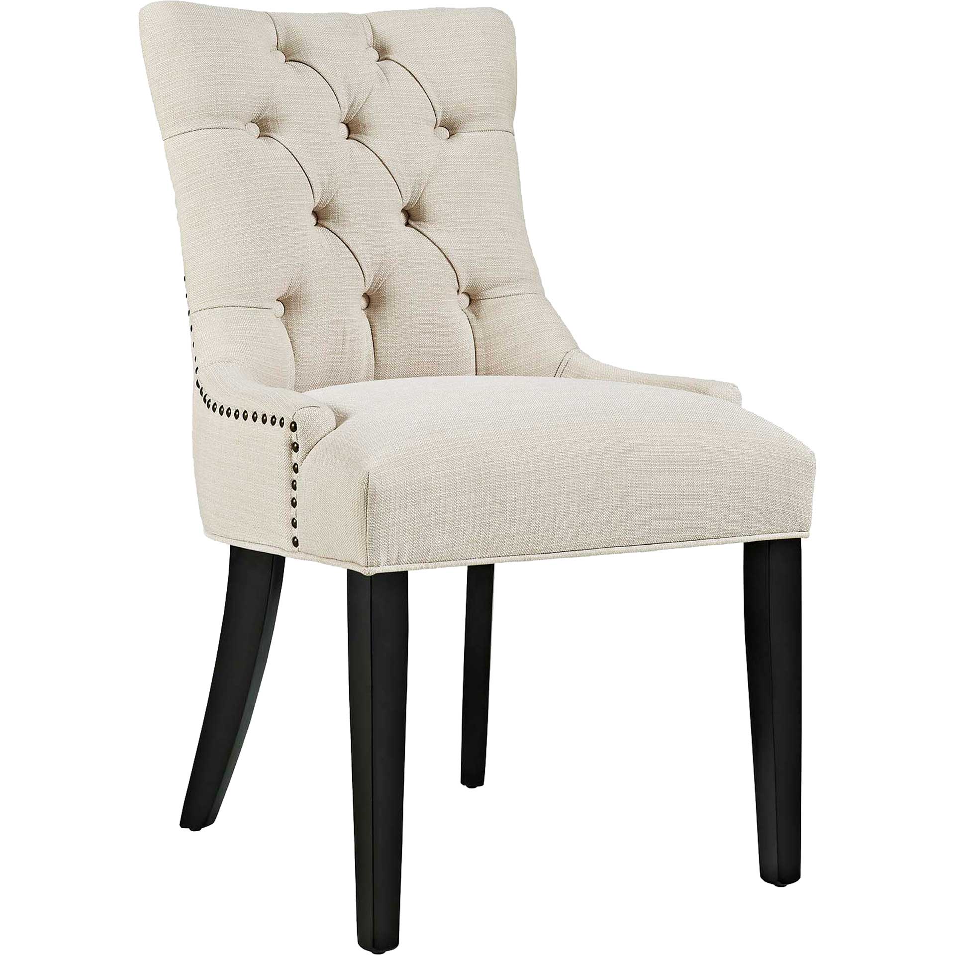 Regency Tufted Fabric Dining Chair Beige