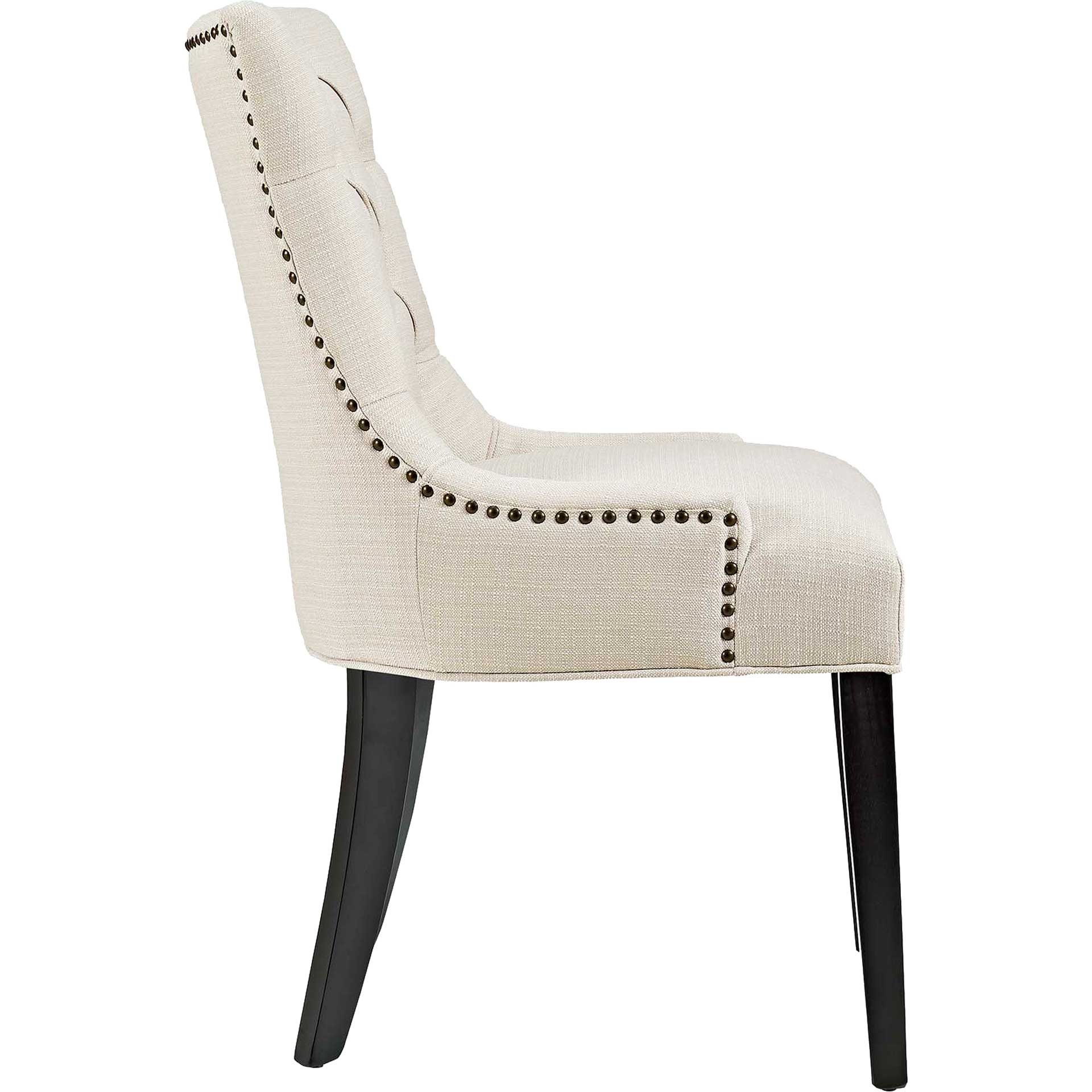 Regency Tufted Fabric Dining Chair Beige
