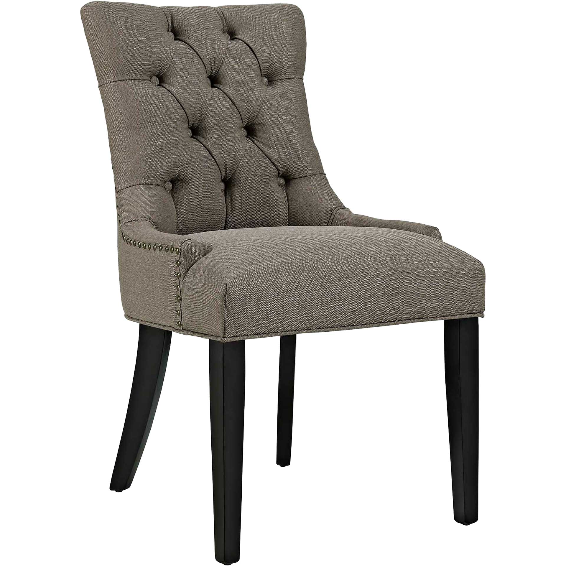 Regency Tufted Fabric Dining Chair Granite
