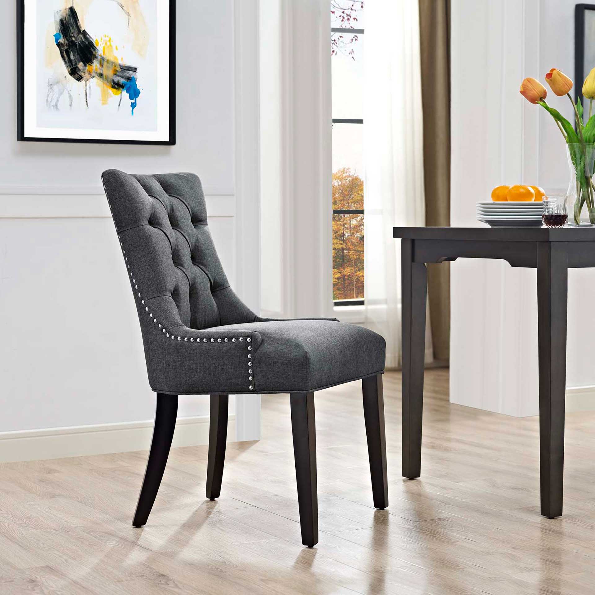 Riley Fabric Dining Chair Gray