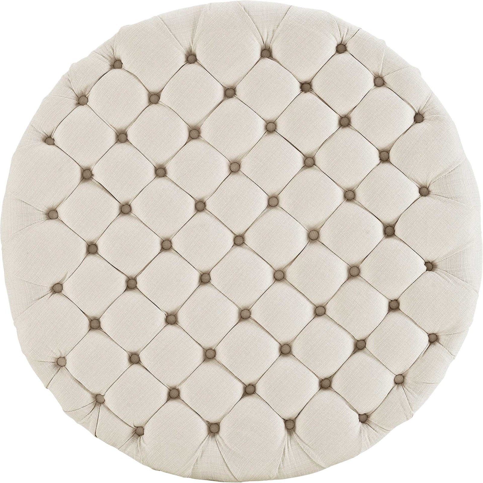 Alain Upholstered Fabric Ottoman Beige
