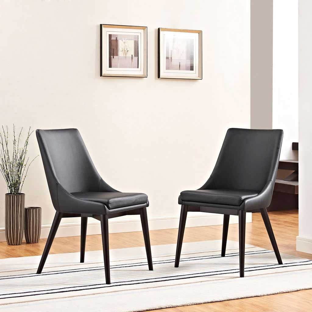Victoria Vinyl Dining Chair Black