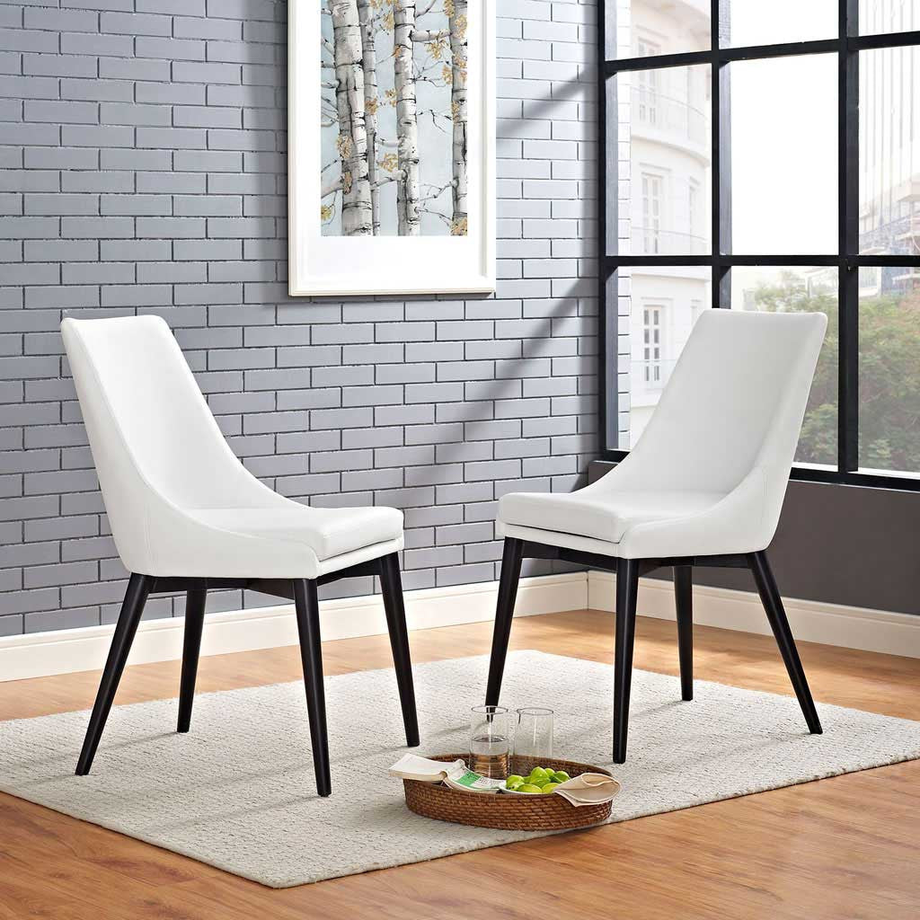 Victoria Vinyl Dining Chair White