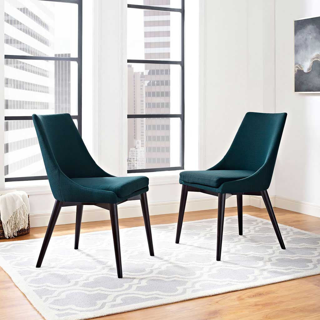 Victoria Fabric Dining Chair Azure