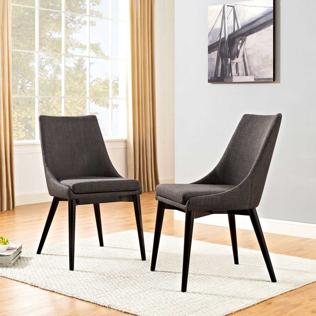 Victoria Fabric Dining Chair Brown