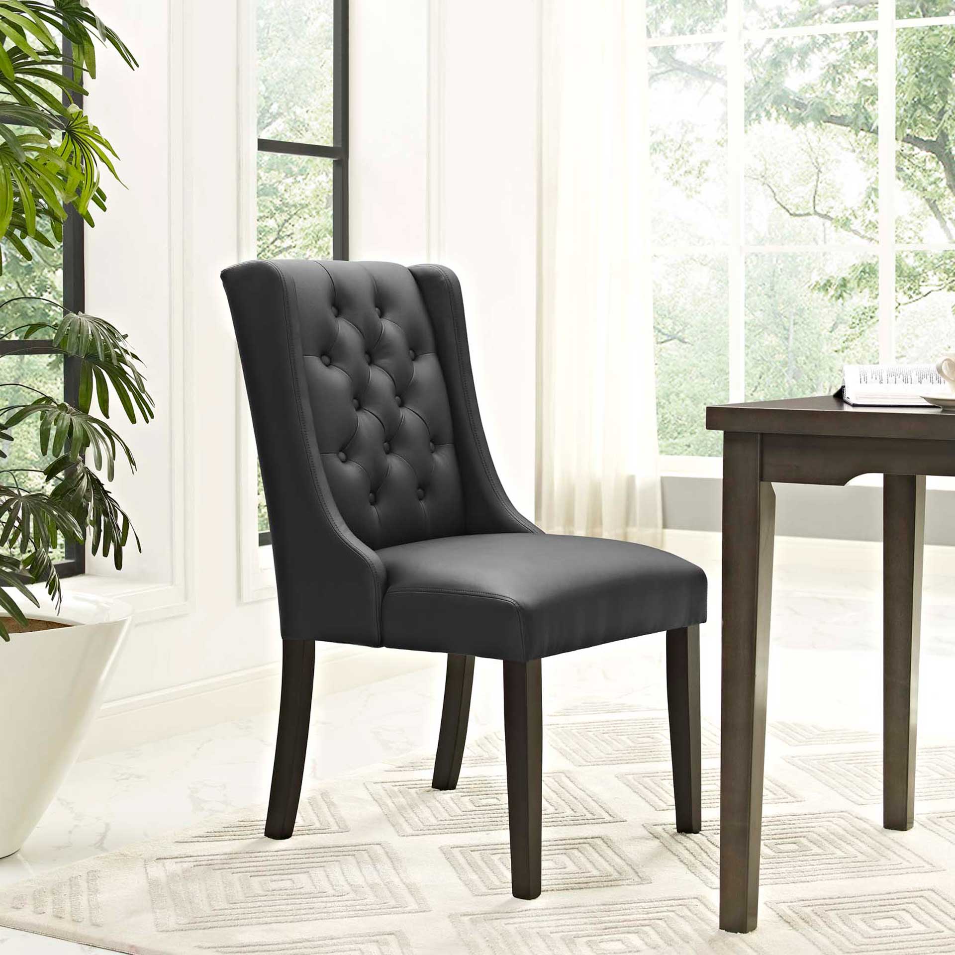 Baker Vinyl Dining Chair Black