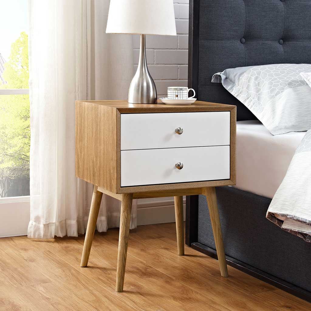 Davis Nightstand Natural/White
