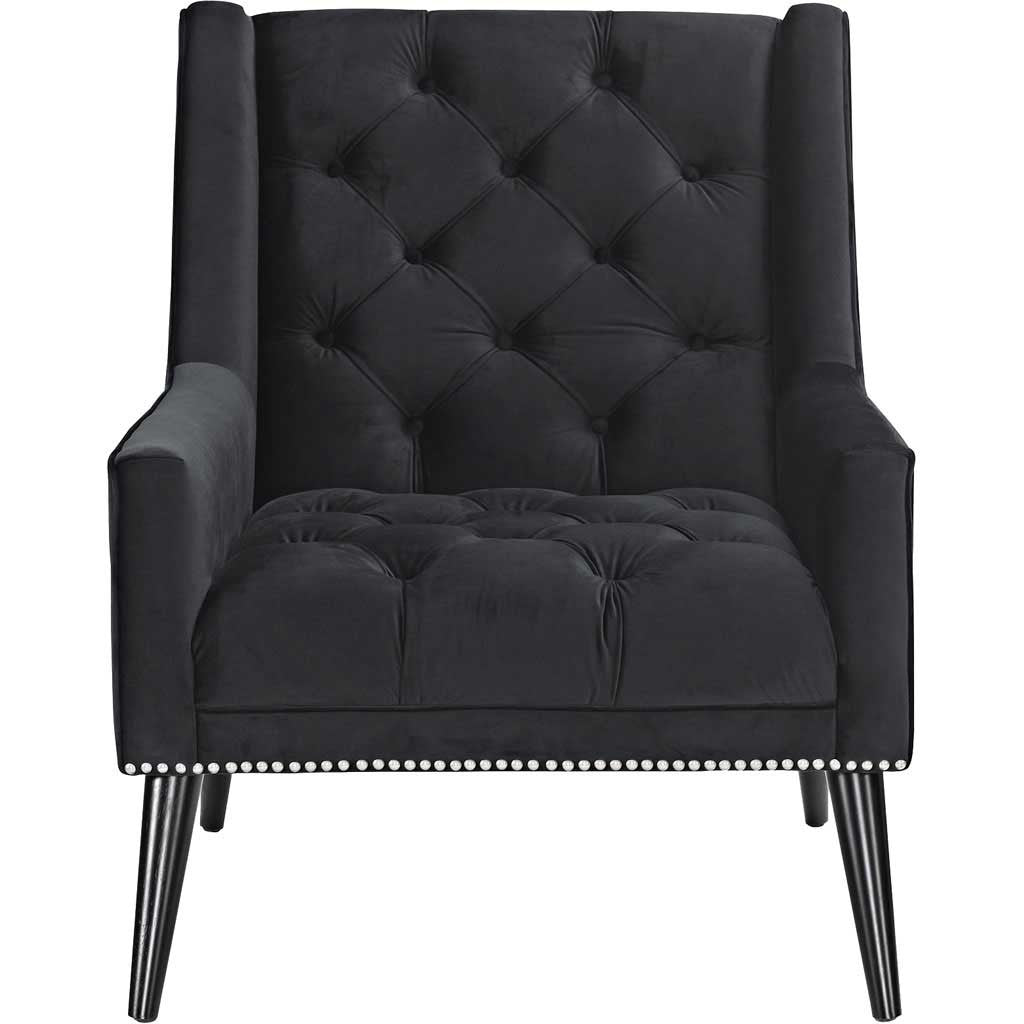Pericles Velvet Armchair Black