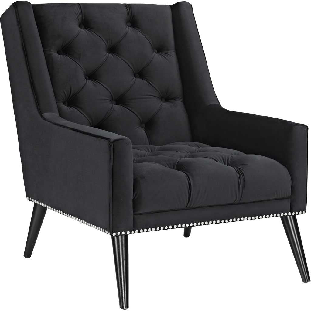 Pericles Velvet Armchair Black