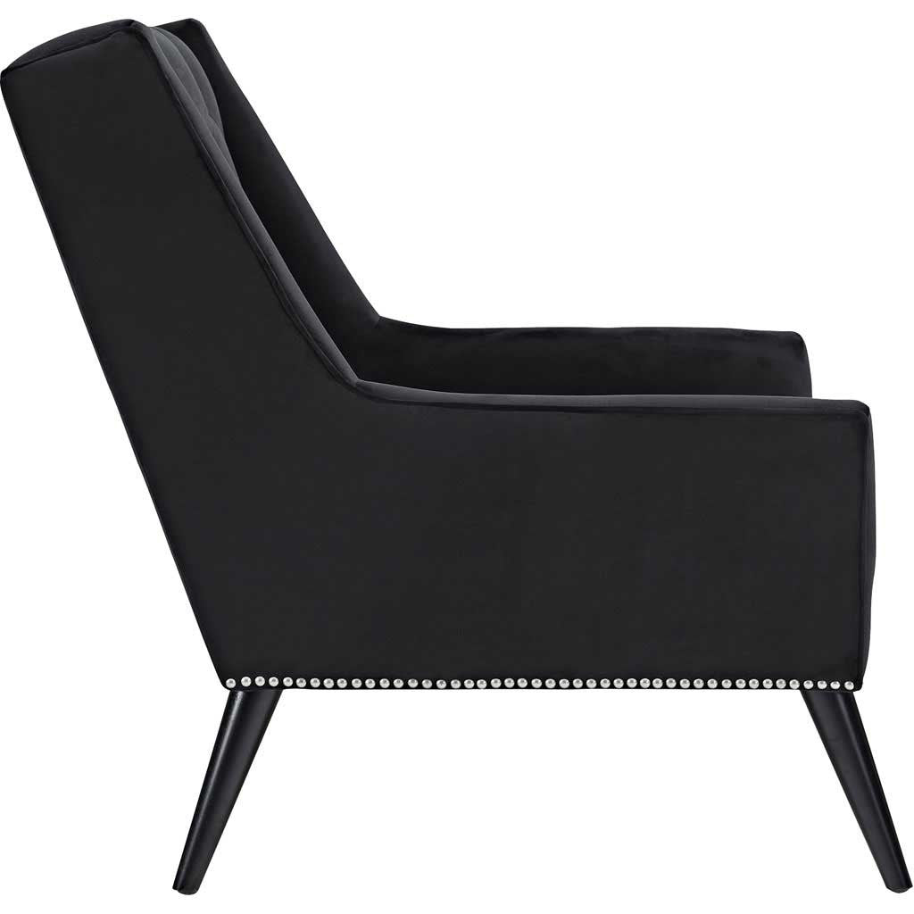 Pericles Velvet Armchair Black