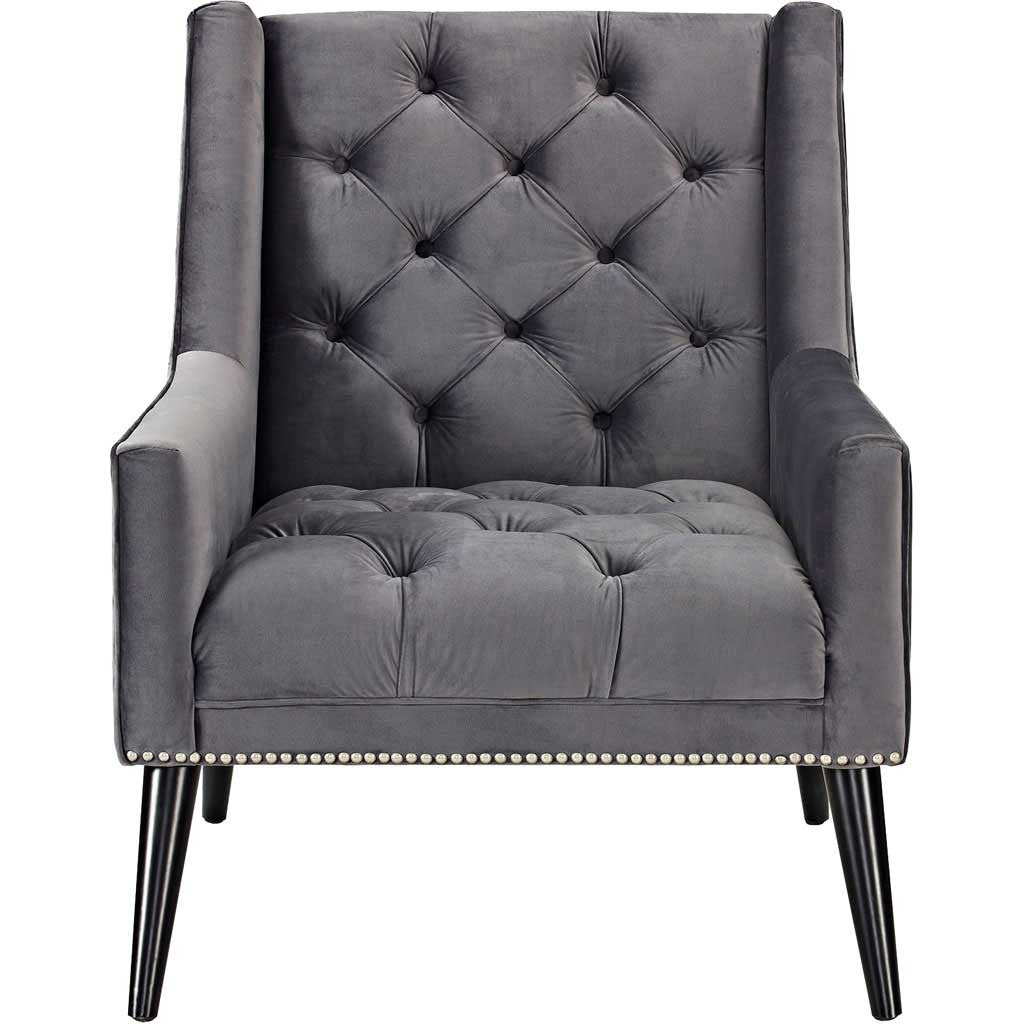 Pericles Velvet Armchair Gray