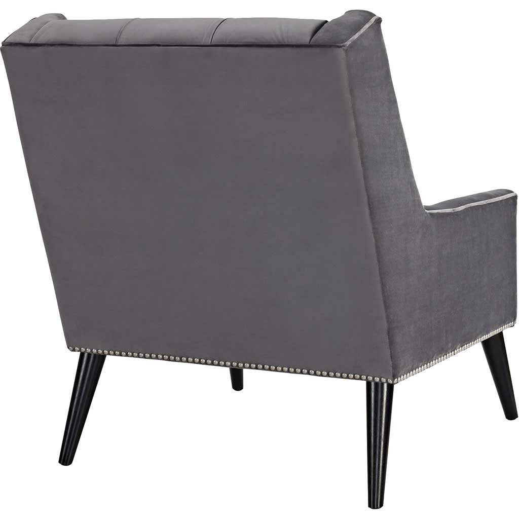 Pericles Velvet Armchair Gray