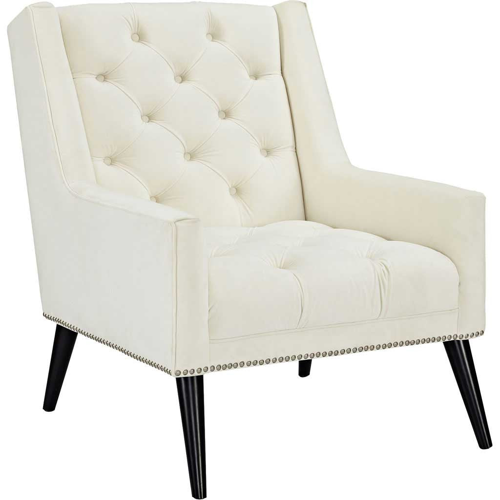 Pericles Velvet Armchair Ivory