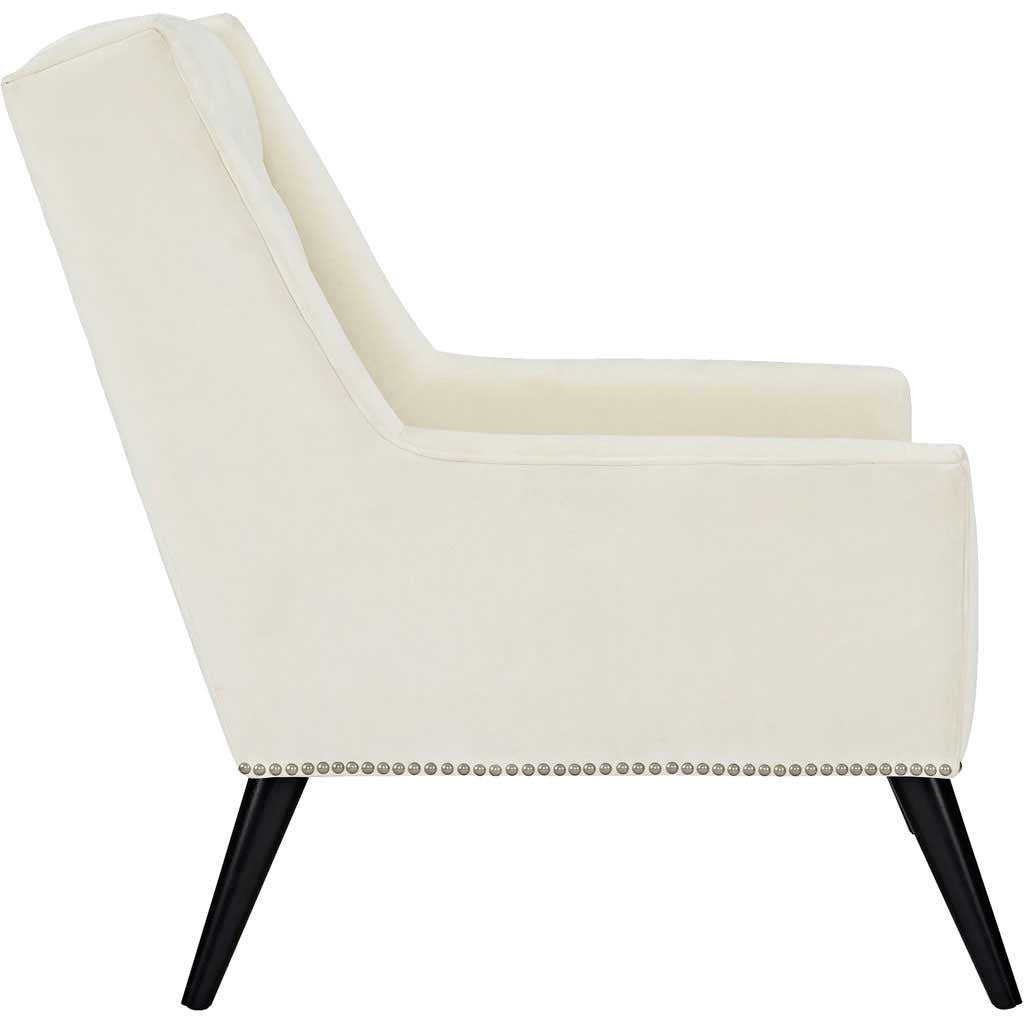 Pericles Velvet Armchair Ivory