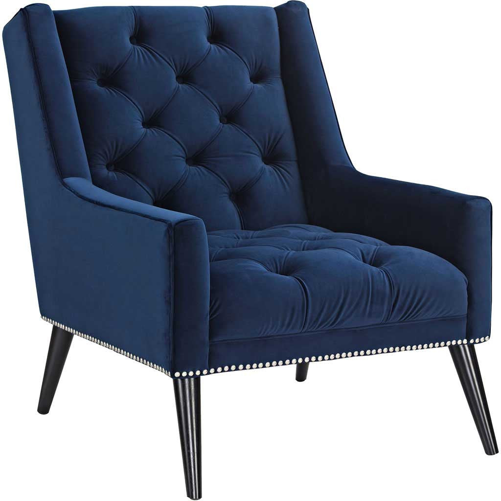 Pericles Velvet Armchair Navy