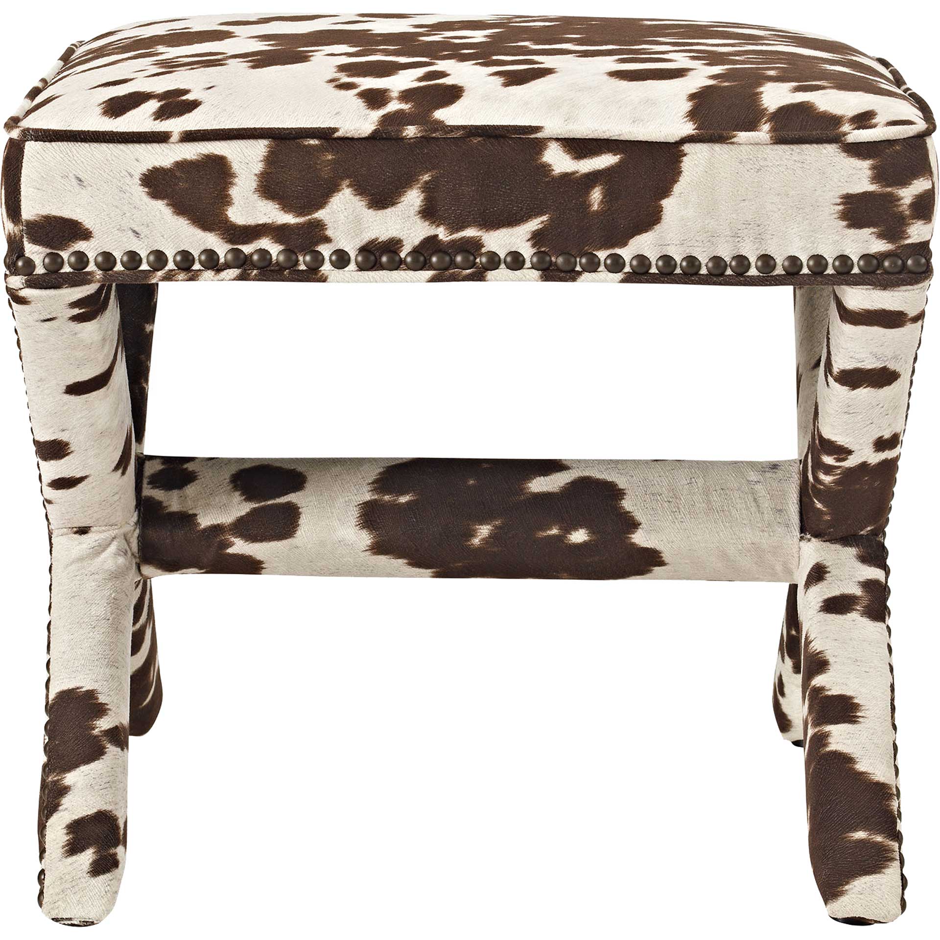 Roger Upholstered Fabric Bench Cowhide