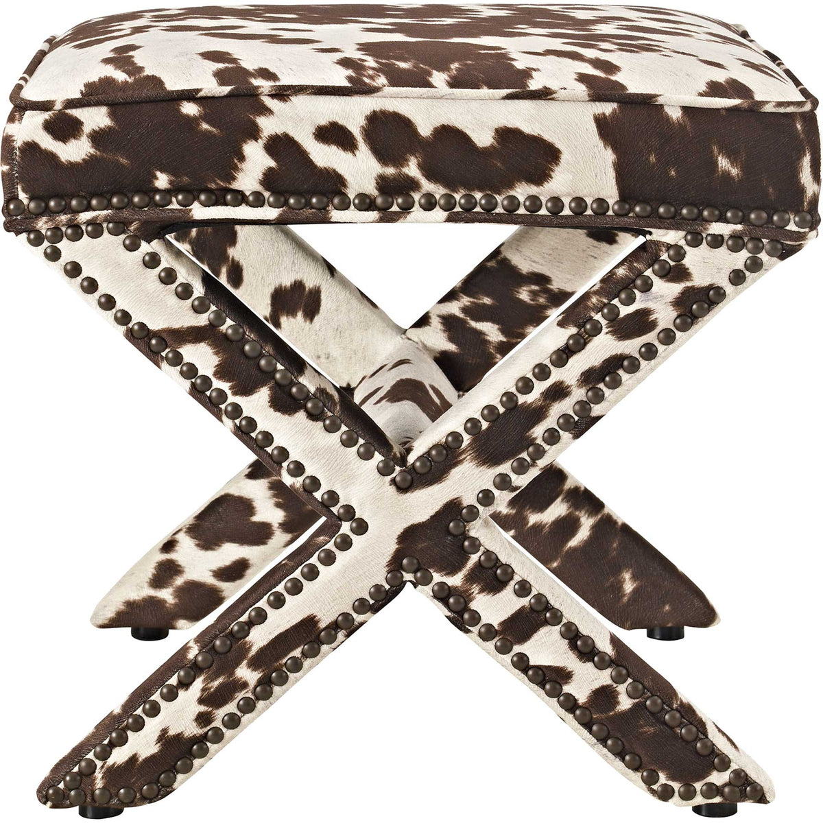 Roger Upholstered Fabric Bench Cowhide